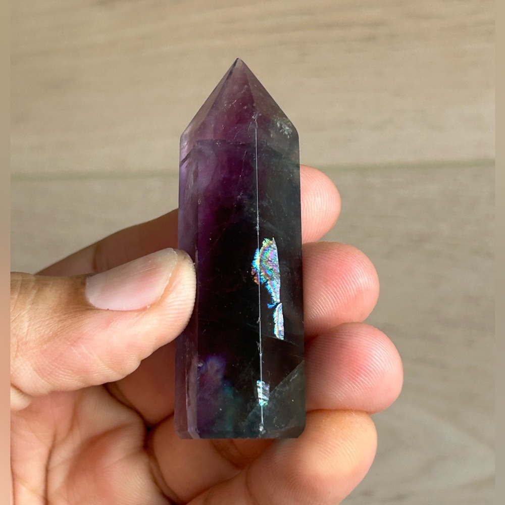 Rainbow Fluorite Crystal Tower, Obelisk